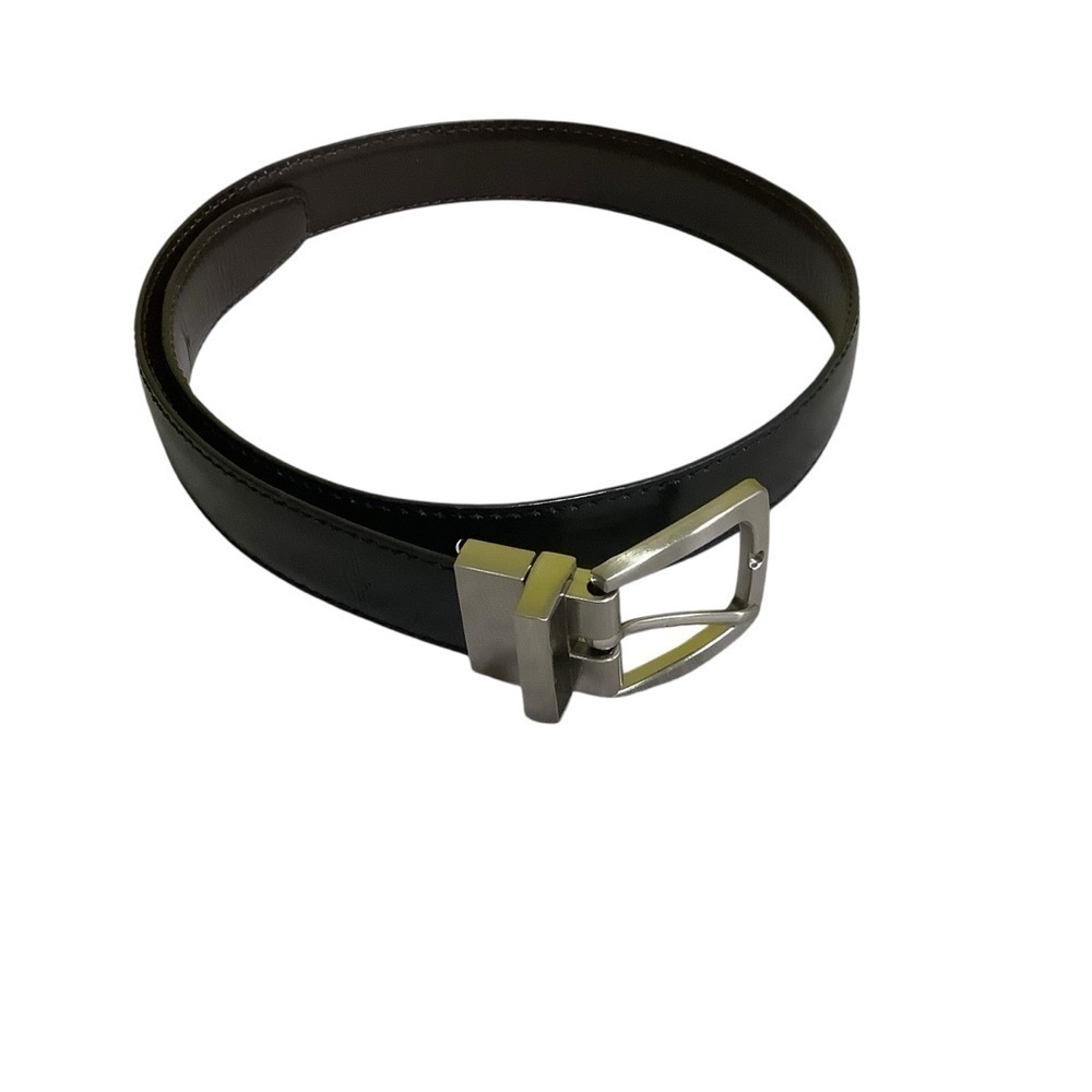 Dockers Reversible Bonded Leather Belt Sz 22-24 Nickel Black Brown